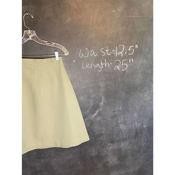 Vintage Levi Strauss & Co. Olive Green MIDI Skirt - Picture 7 of 12